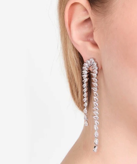 Shashi ピアス シャシ ドロップ クリスタル ビジュー ジルコニア