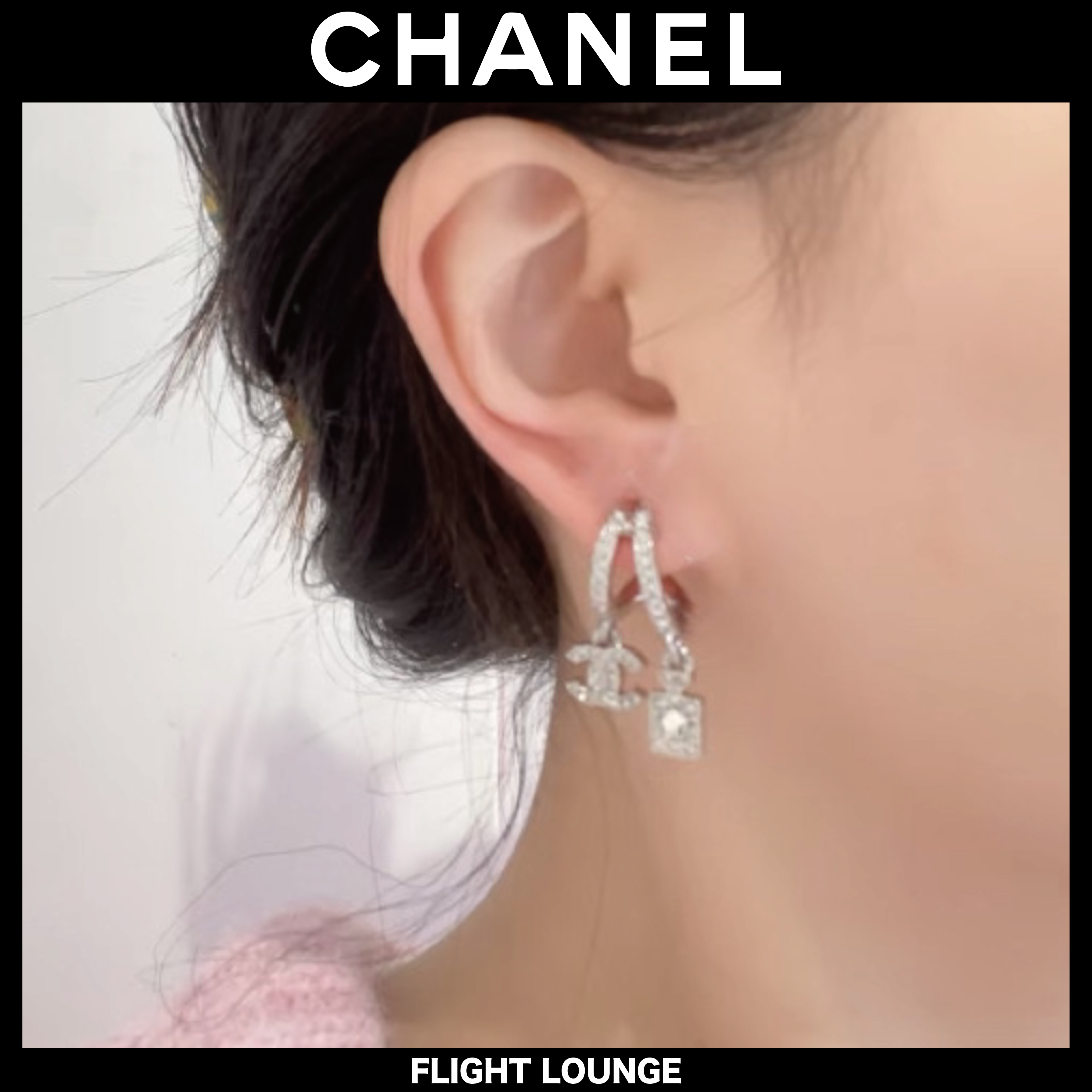 カメリア＆ロゴが贅沢に輝く【CHANEL】ピアス 25S
