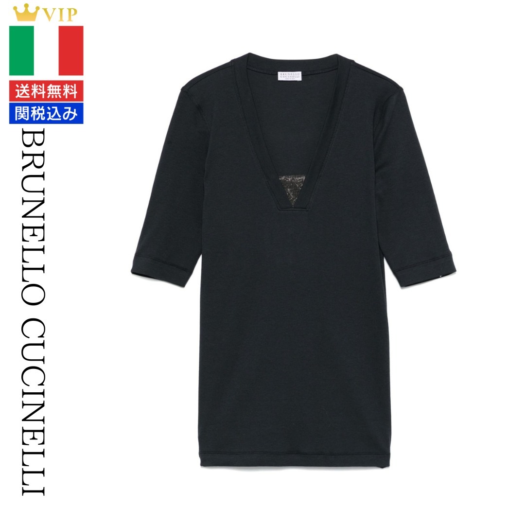 VIP【送料関税込】BRUNELLO CUCINELLI COTTON V-NECKED TOP