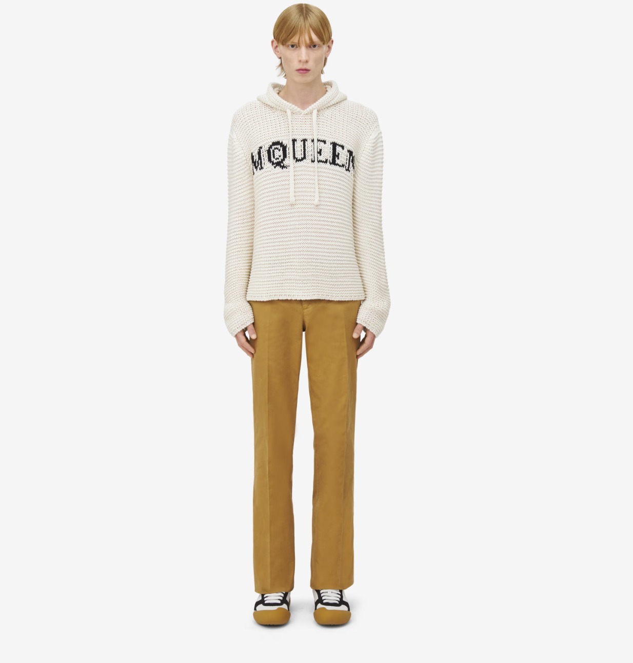 ロゴ ニットパーカー Alexander McQueen ロゴ クロップド ニット パーカー