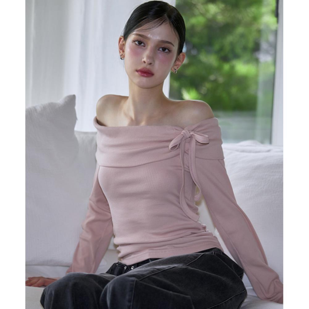 ◆Rose Frantz◆ Tiffany Off shoulder Long Sleeve Pink