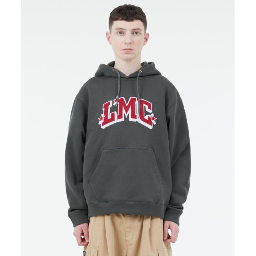 ★LMC★ STAR ARCH APPLIQUE HOODIE charcoal