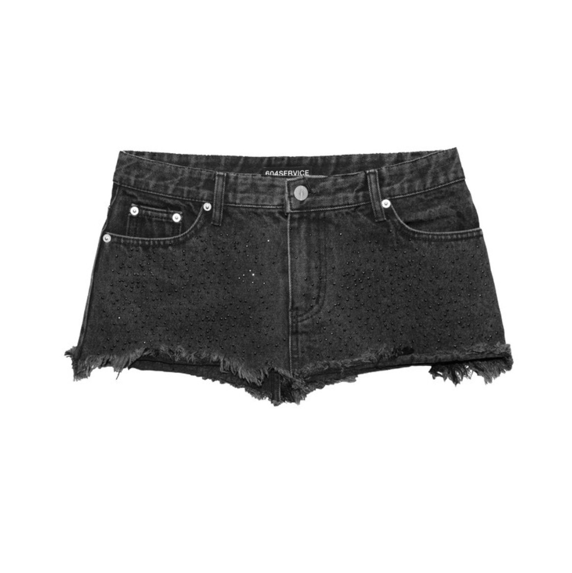 【604SERVICE】 ONYX DENIM SKIRT IN WASHED BLACK