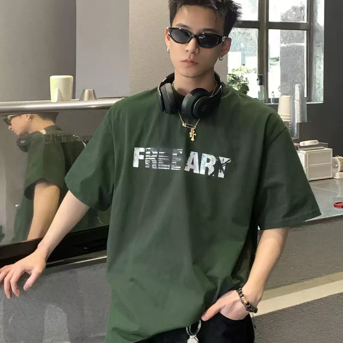 2色 メンズ カジュアル ヘビーウェイトクルーネック 半袖Tシャツ
