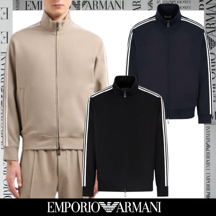 EMPORIO ARMANI▼ASV ジップアップ モダール混 スウェットシャツ