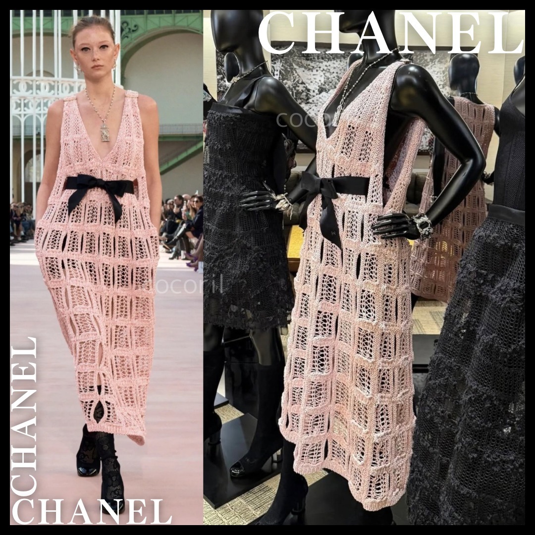 25SS【ガーリーさ抜群の華やかピンク】◆CHANEL◆ロングドレス