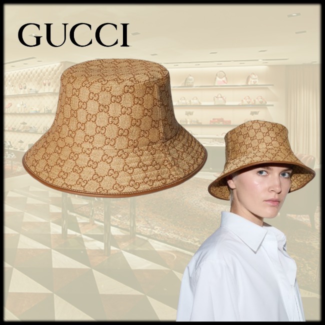 新作【GUCCI】GG ストローボブ バケット ハット