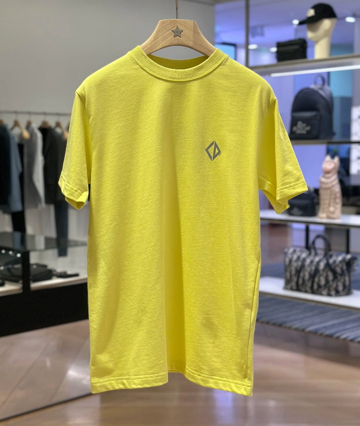 Dior 25Fall《CD Diamond Tシャツ》イエロー コットン ロゴ 直営