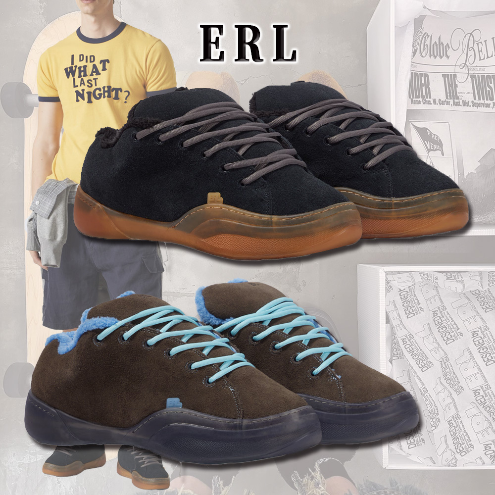 【大人気】ERL イーアールエル Vamp Skate スエード スニーカー