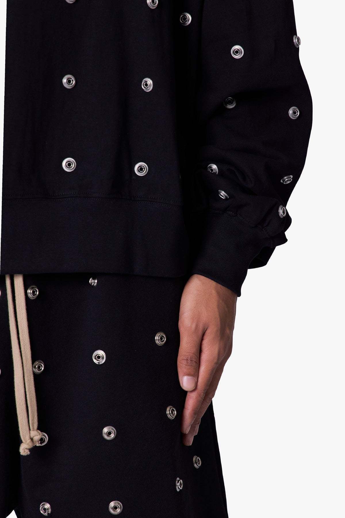 MNML ALL OVER BUTTON フーディ パーカー Black 送料込み MNML ALL OVER BUTTON フーディ パーカー Black 送料込み (MNML