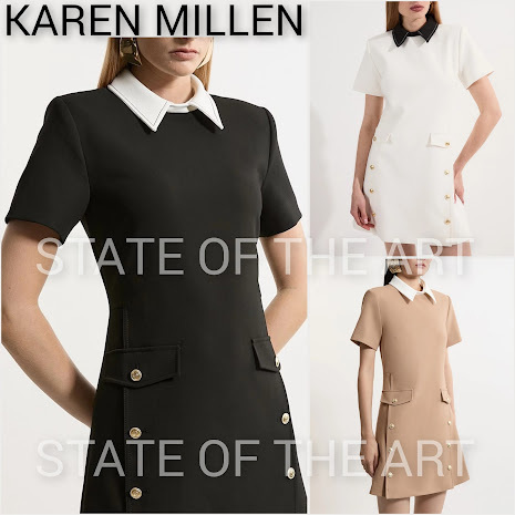 Karen Millen】テーラード 襟 カラード ボタン ミニドレス