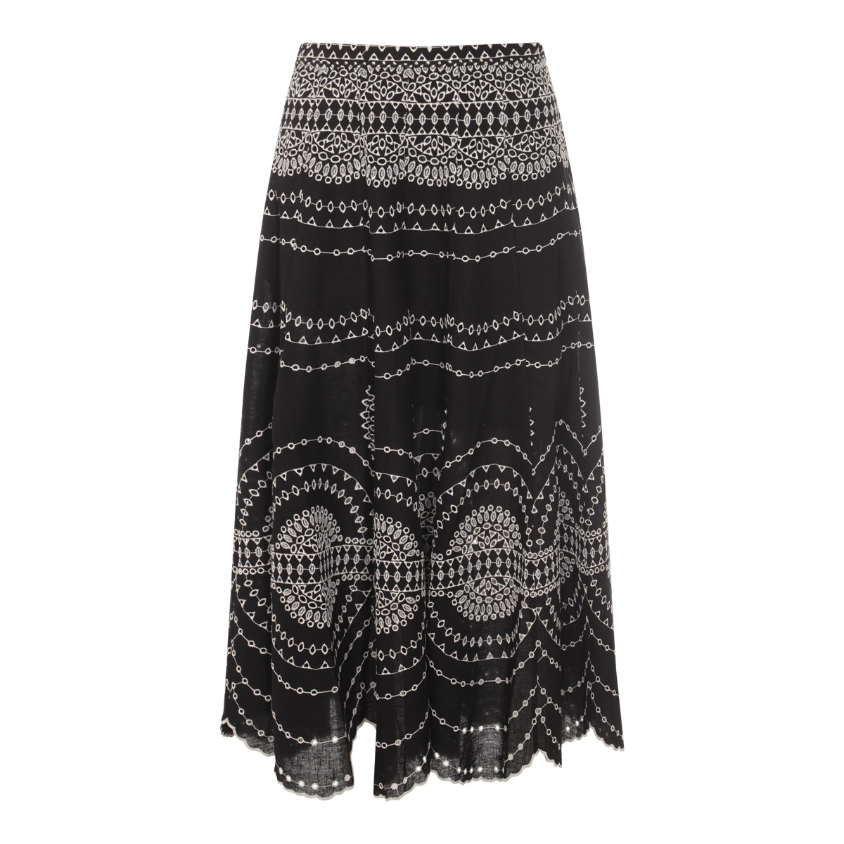 その他 CHARO RUIZ IBIZA BLACK AND WHITE COTTON SKIRT