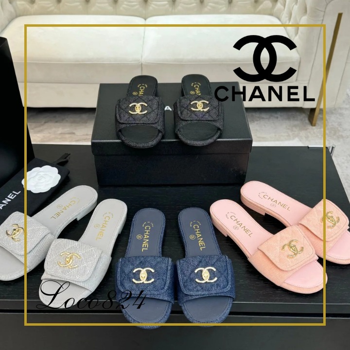 【ロゴが可愛い♡】シャネル CHANEL サンダル