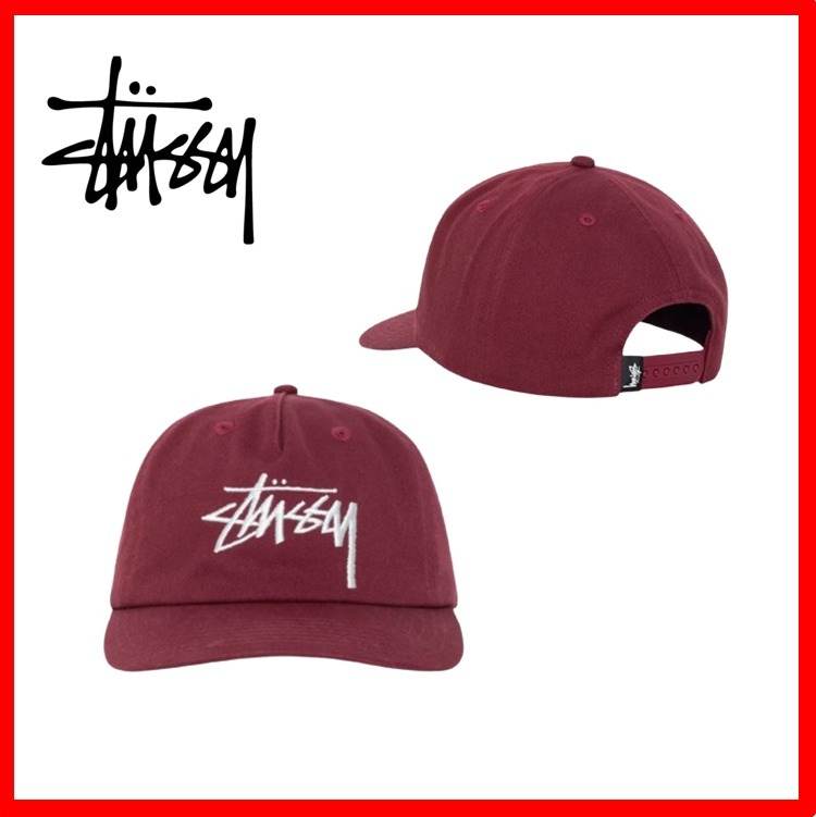 ★人気★【Stussy】★MID-DEPTH BIG STOCK SNAPBACK★PLUM