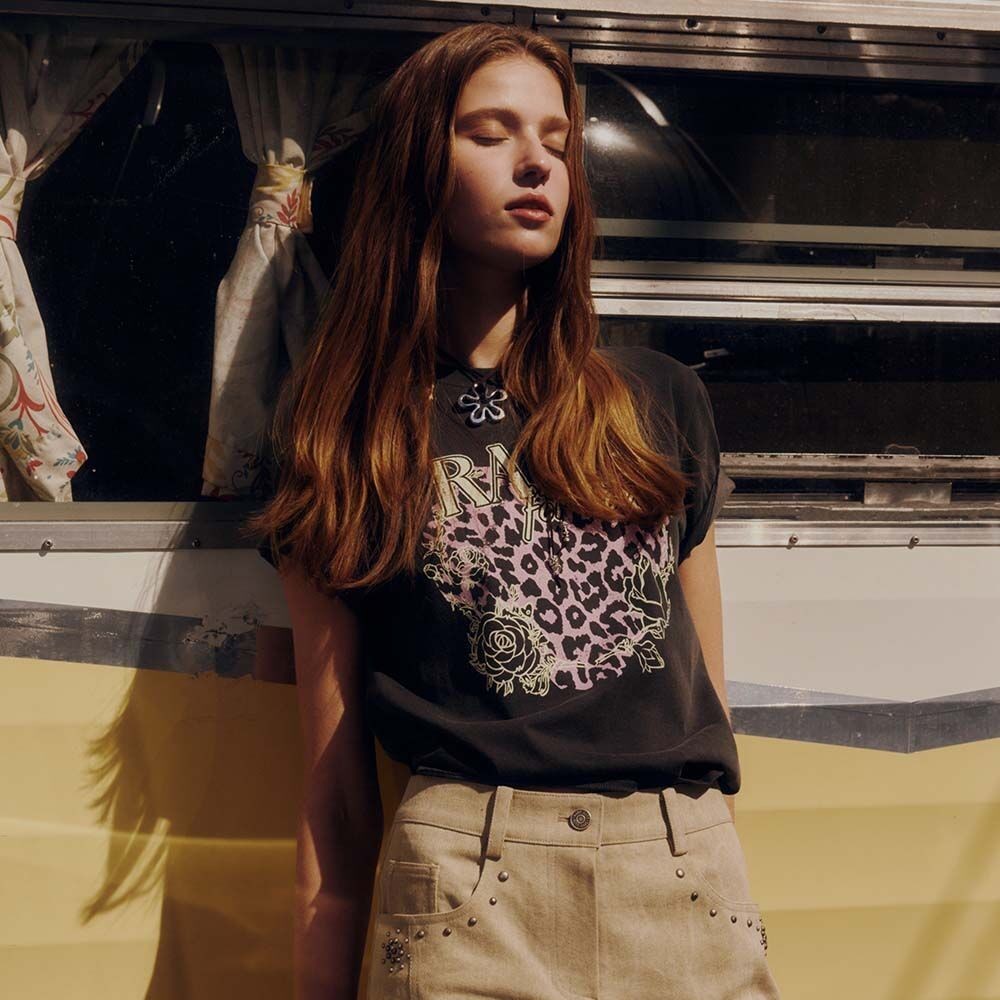 ★RAIVE★ Love Leopard Graphic Tshirt VW5ME607_3color