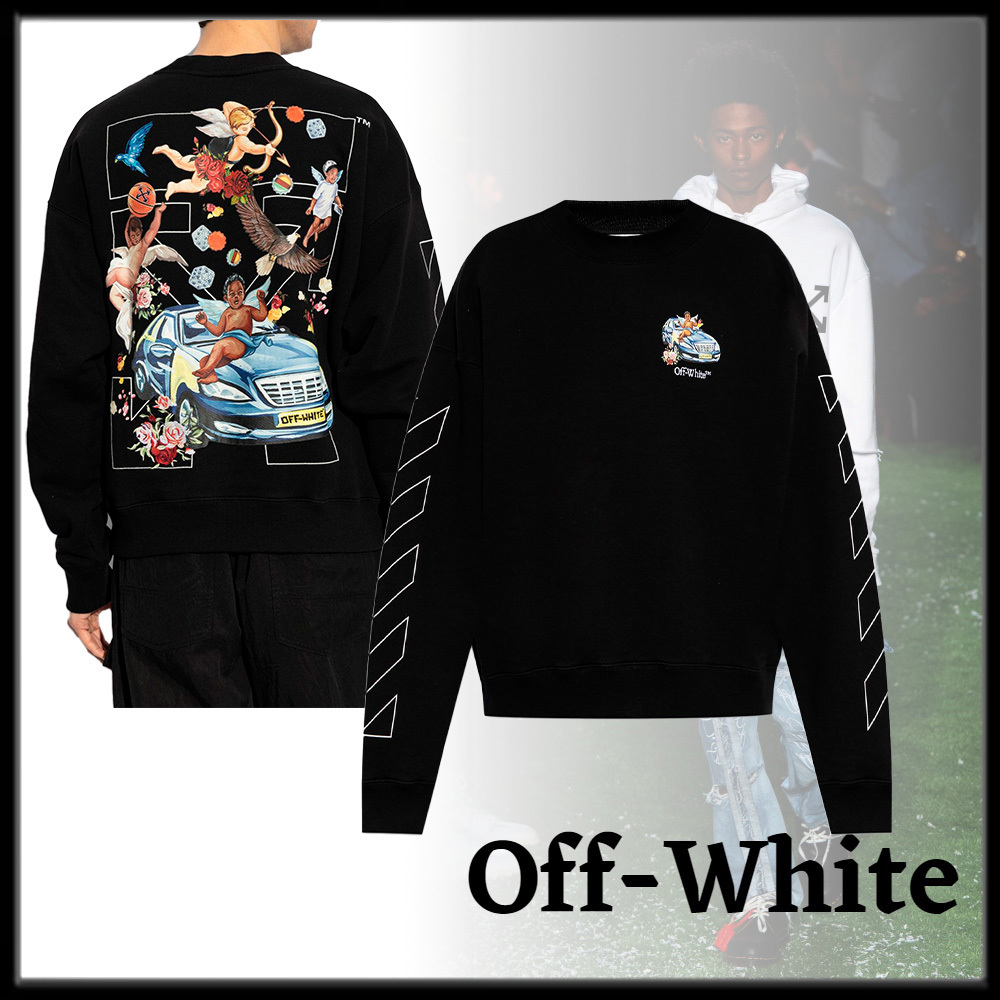 Off-White お洒落 Fresco Arrow コットン スウェットシャツ