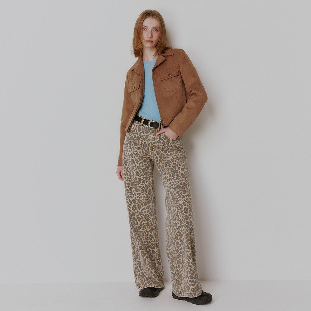 ★RAIVE★ Leopard Denim Pants in L/Brown VJ5SL40595