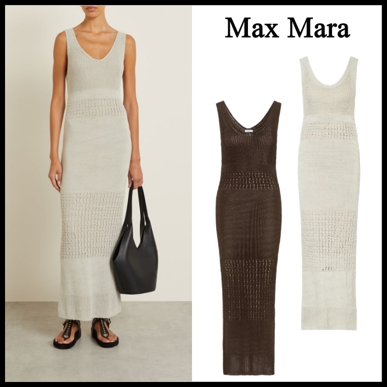 【Max Mara】Valois ニット コットンブレンド マキシドレス