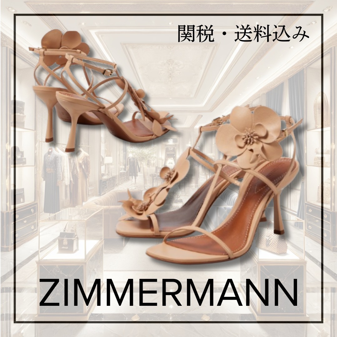 関税込＊ZIMMERMANN＊”Orchid” 85 ストラップ レザーサンダル
