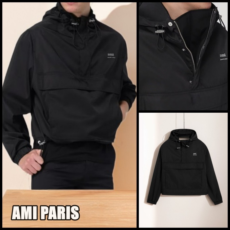 AMI PARIS アミ パリス フード ジップ ウインドブレーカー