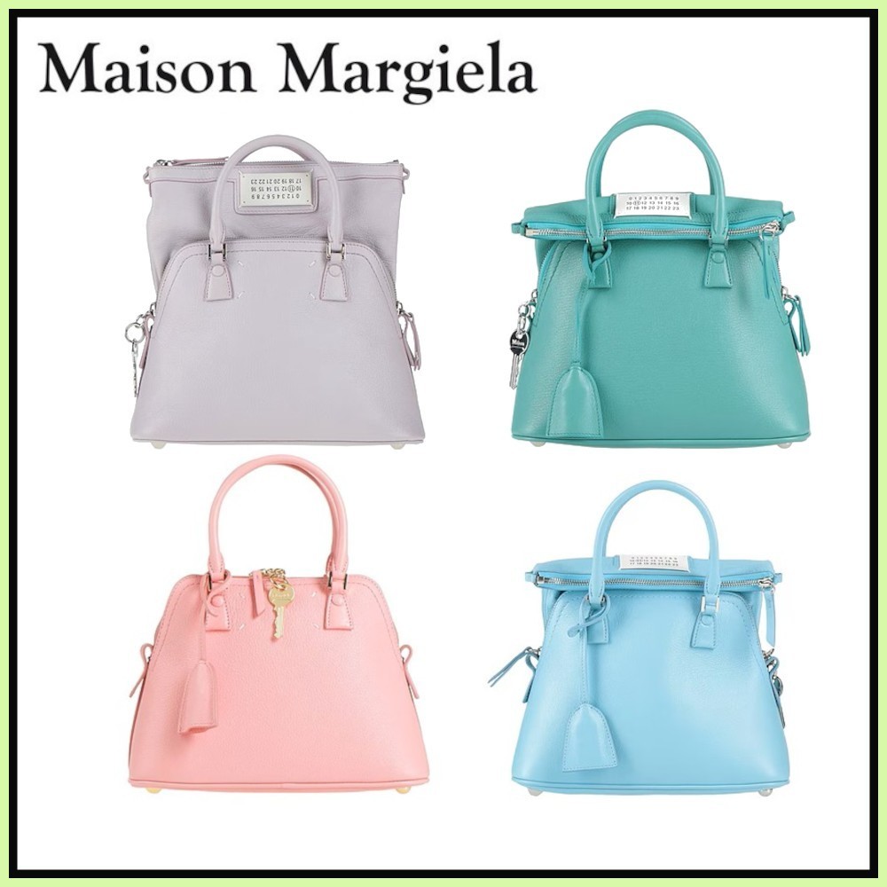 MAISON MARGIELA ハンドバッグ ミディアム ペブルドレザー 無地