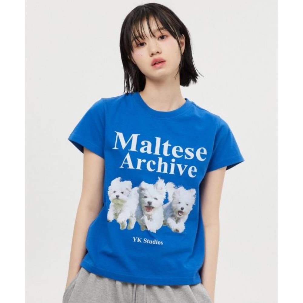 ◆Wai Kei◆ Maltese Archive Short Sleeve T-Shirt Blue