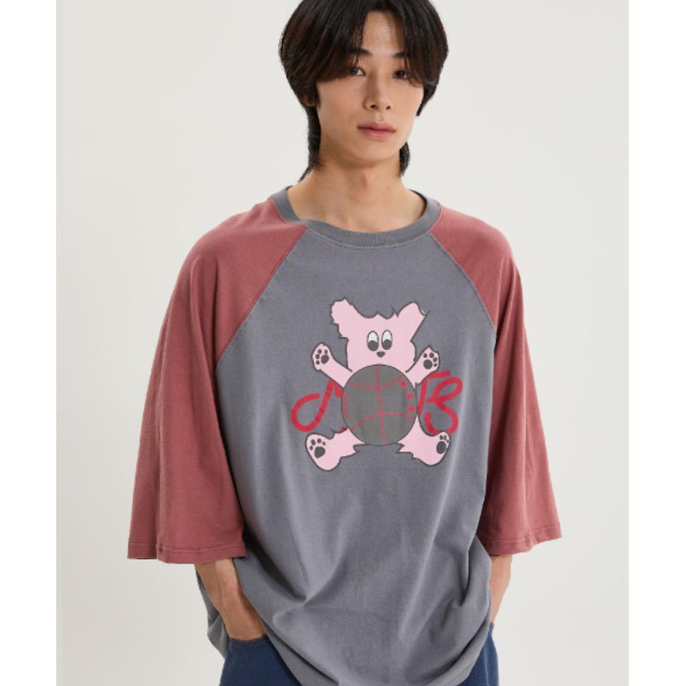 ◆Wai Kei◆ Maltese Toy Raglan 7/8 Sleeve T-Shirt Grey