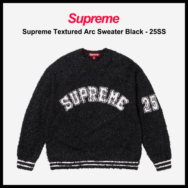 【SUPREME】TTEXTURED ARC SWEATER BLACK 25SS