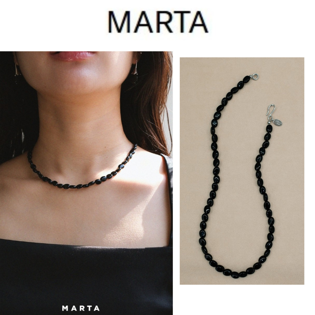 [韓国の人気ジュエリー] 925 silver. Black bean necklace