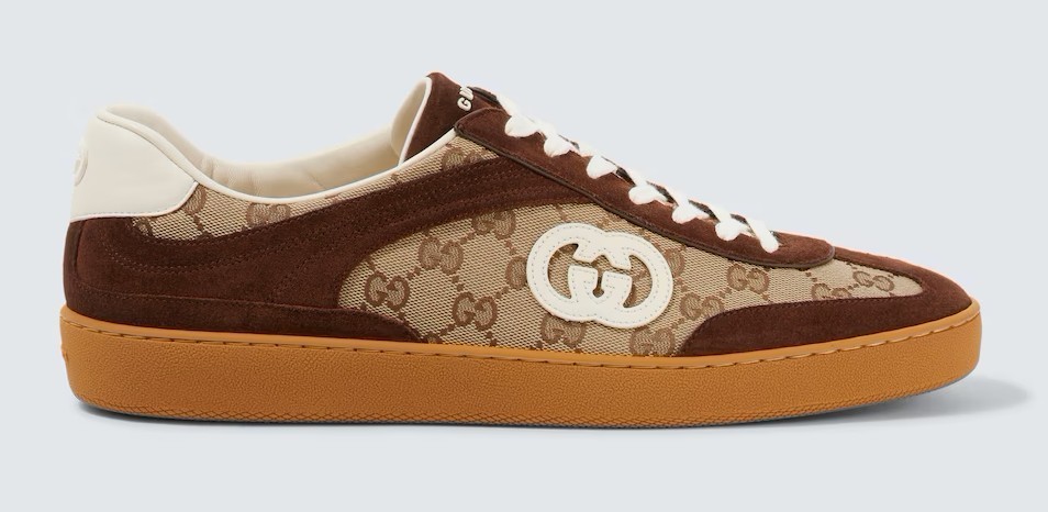 Gucci インターロッキングGスエードトリムスニーカー