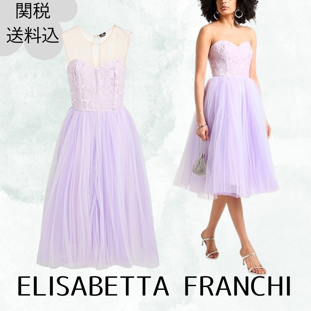 残りわずか【ELISABETTA FRANCHI】ひざ丈ワンピース☆プリーツ