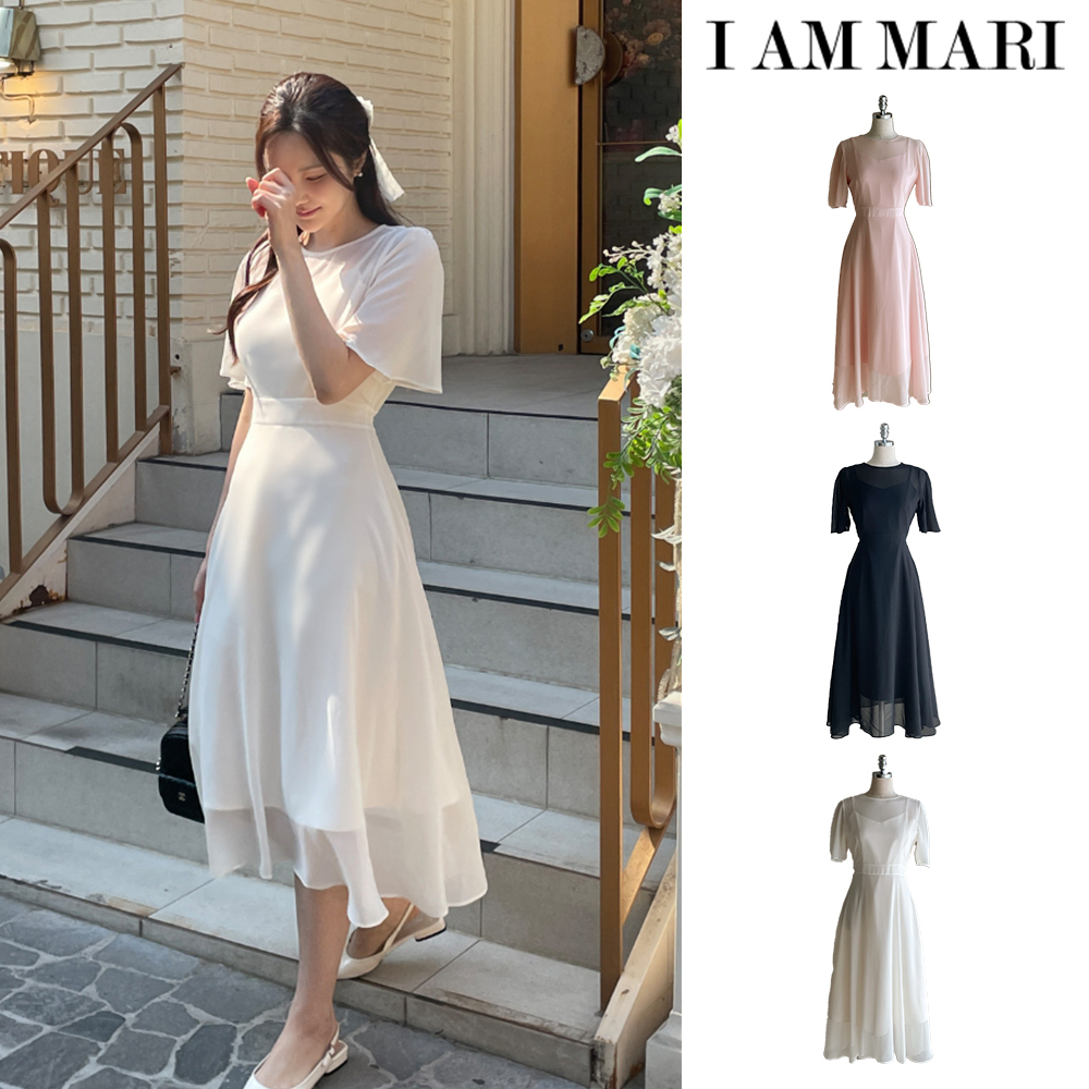 【I AM MARI】Romantic See-through Bustier Chiffon OP (Long)