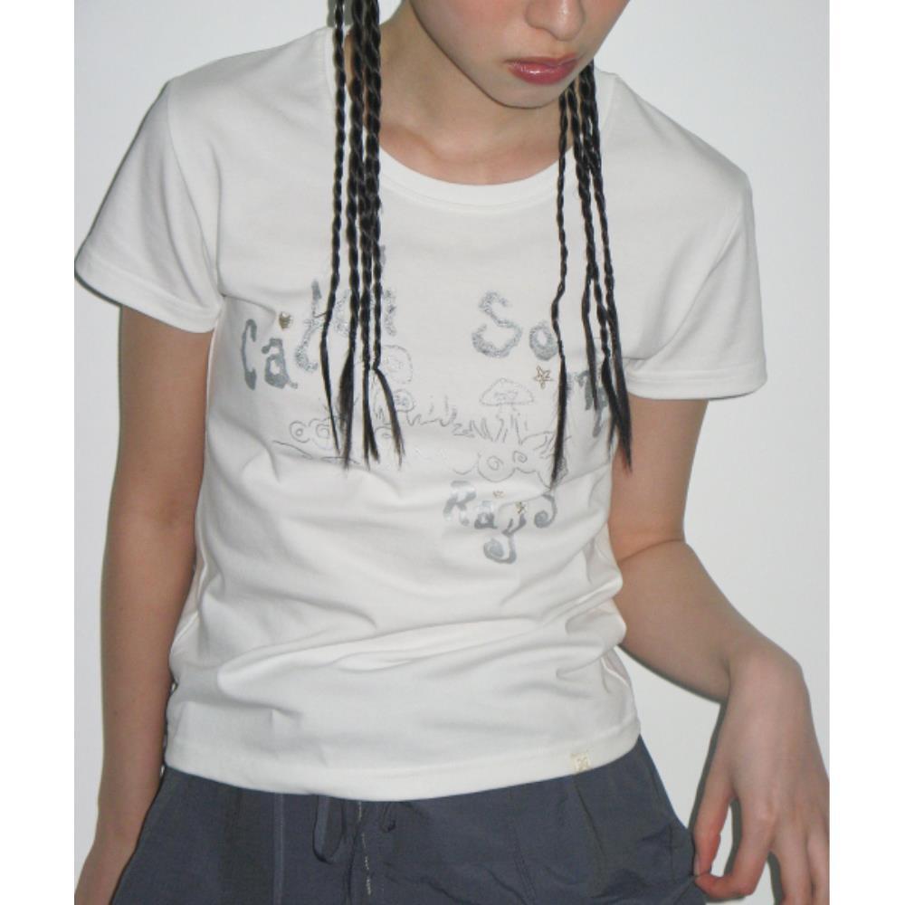 ◆typeservice◆ Catch Embroidery TShirt Off White NSTT27OWF