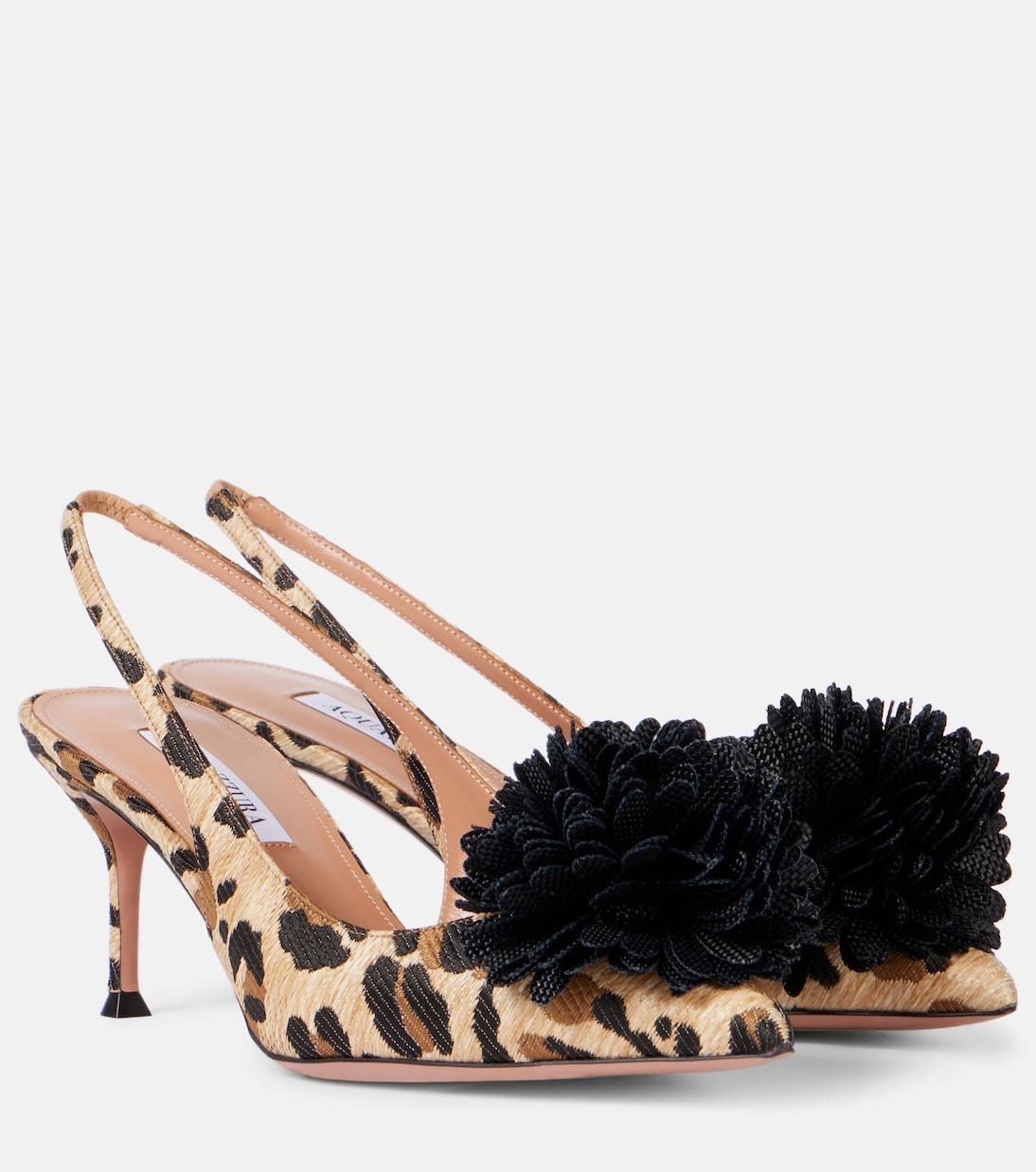 【Aquazzura】 Couturier 65ラフィアスリングバックパンプス