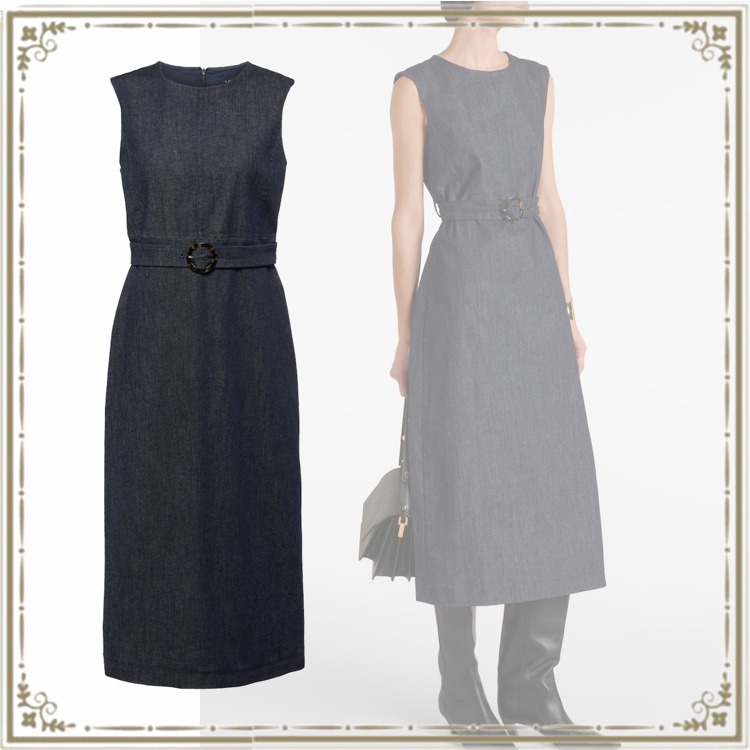 【送料 関税込】’S Max Mara Cotton-blend denim shift dress