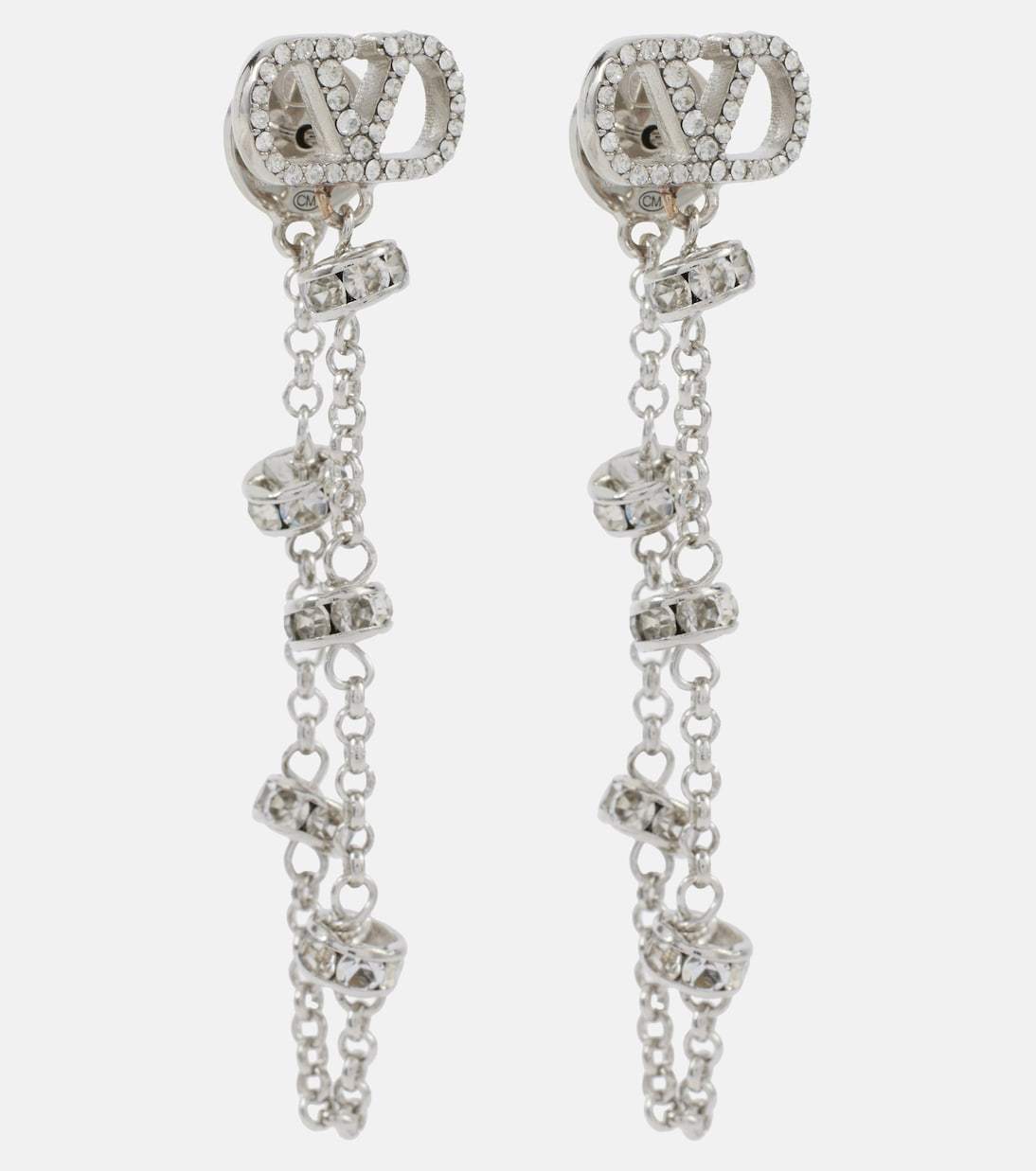 【Valentino】 VLogo Signature embellishedドロップイヤリング