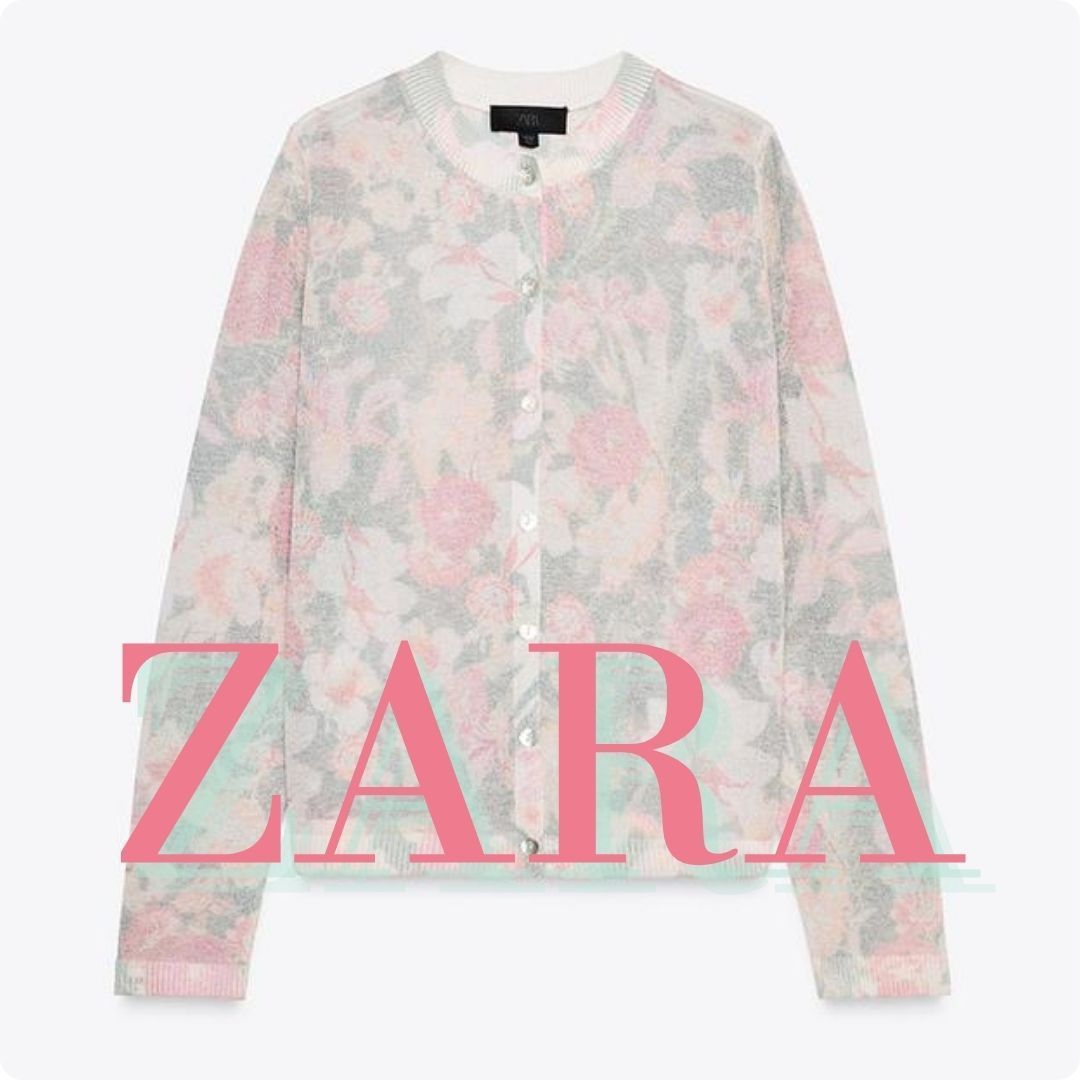 ZARA 花柄ニットジャケット 1822/019