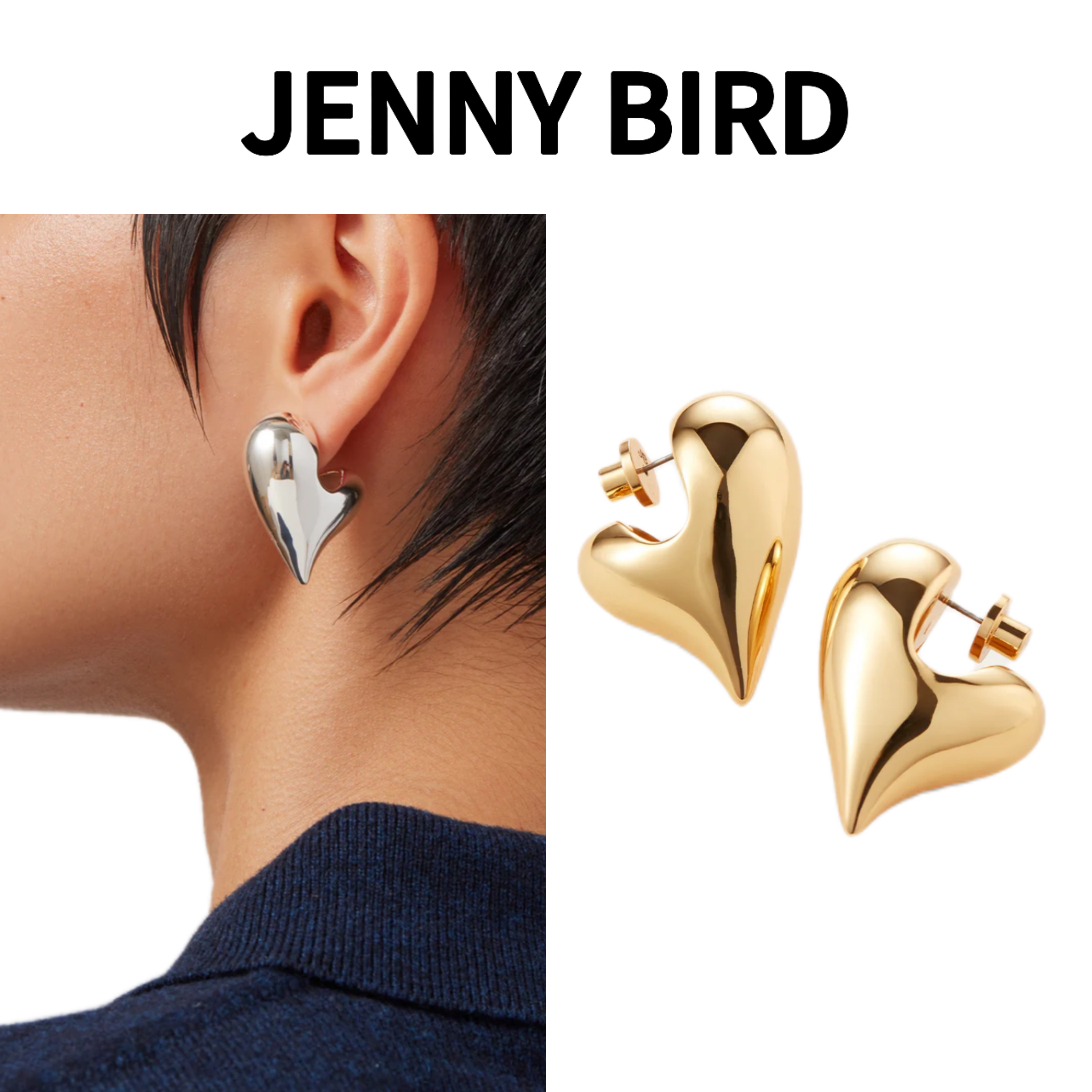 【JENNY BIRD】Art Heart Puff Earrings ハート ピアス