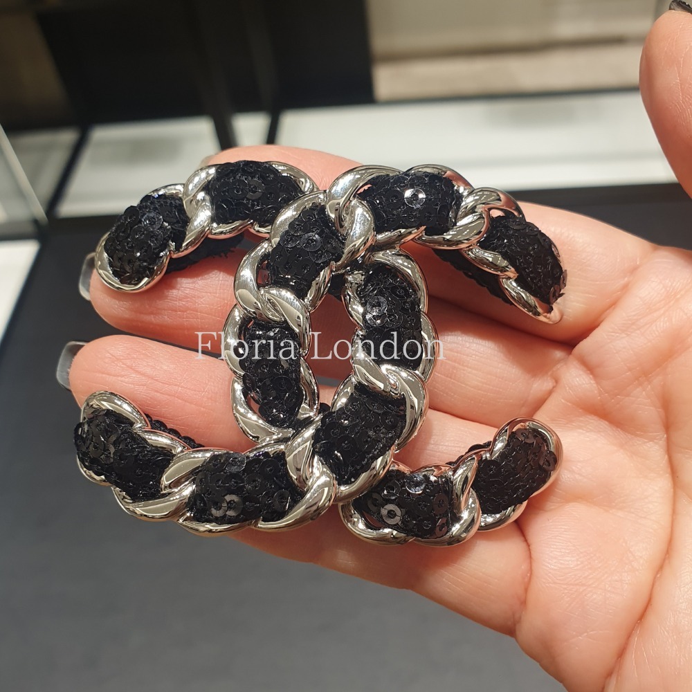 25SS 大きめ◆【CHANEL】ユニセックス スパンコール ブローチ