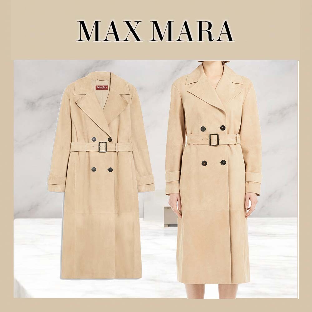 Max Mara STUDIO スエードトレンチコート farnese