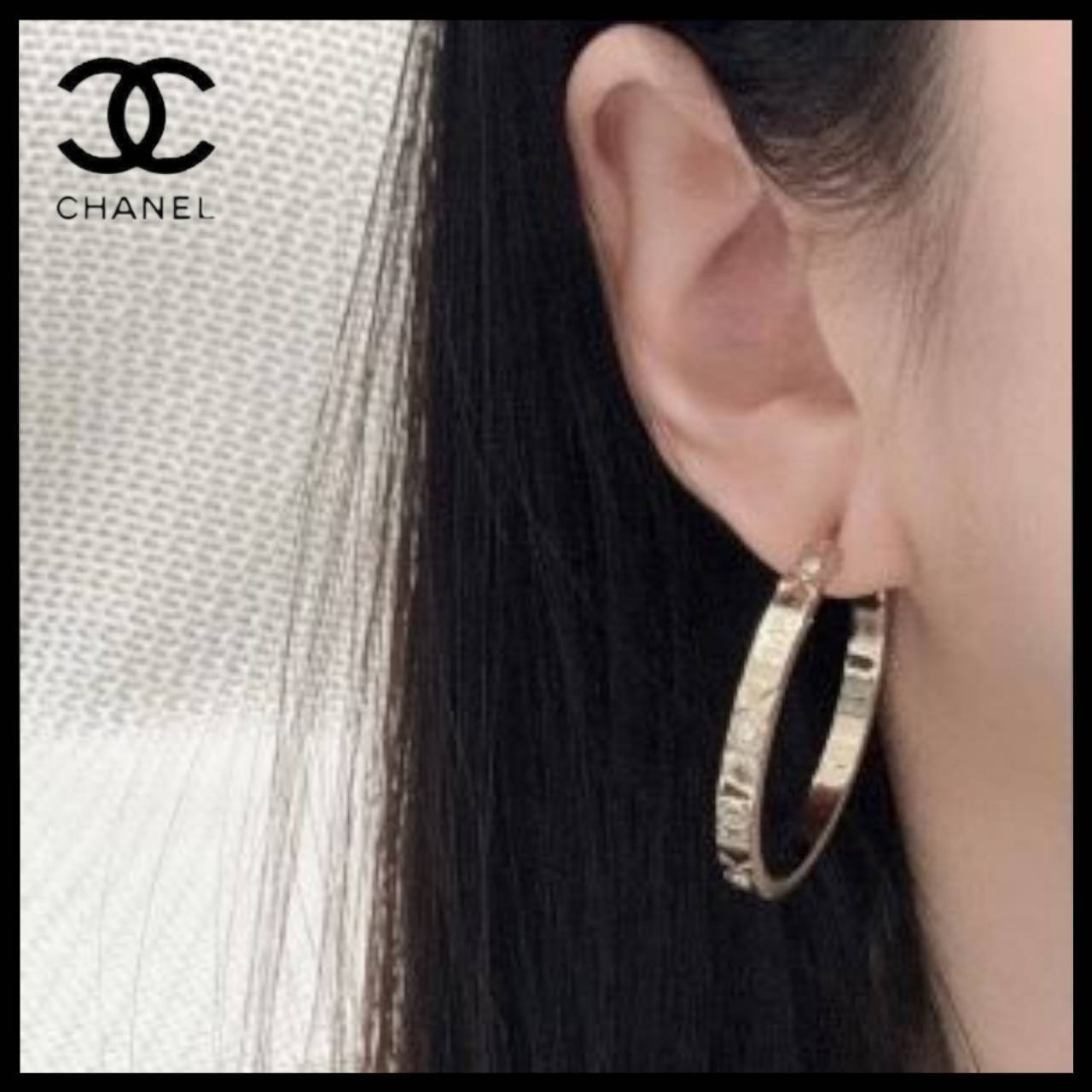 国内発送【上品でエレガントなお洒落】CHANEL フープピアス