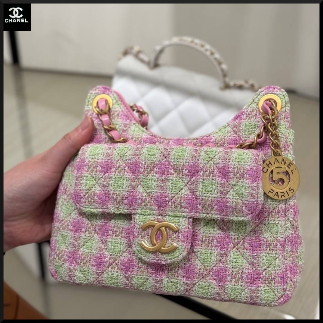 【爽やかカラーがかわいい☆】CHANEL ホーボーバッグ
