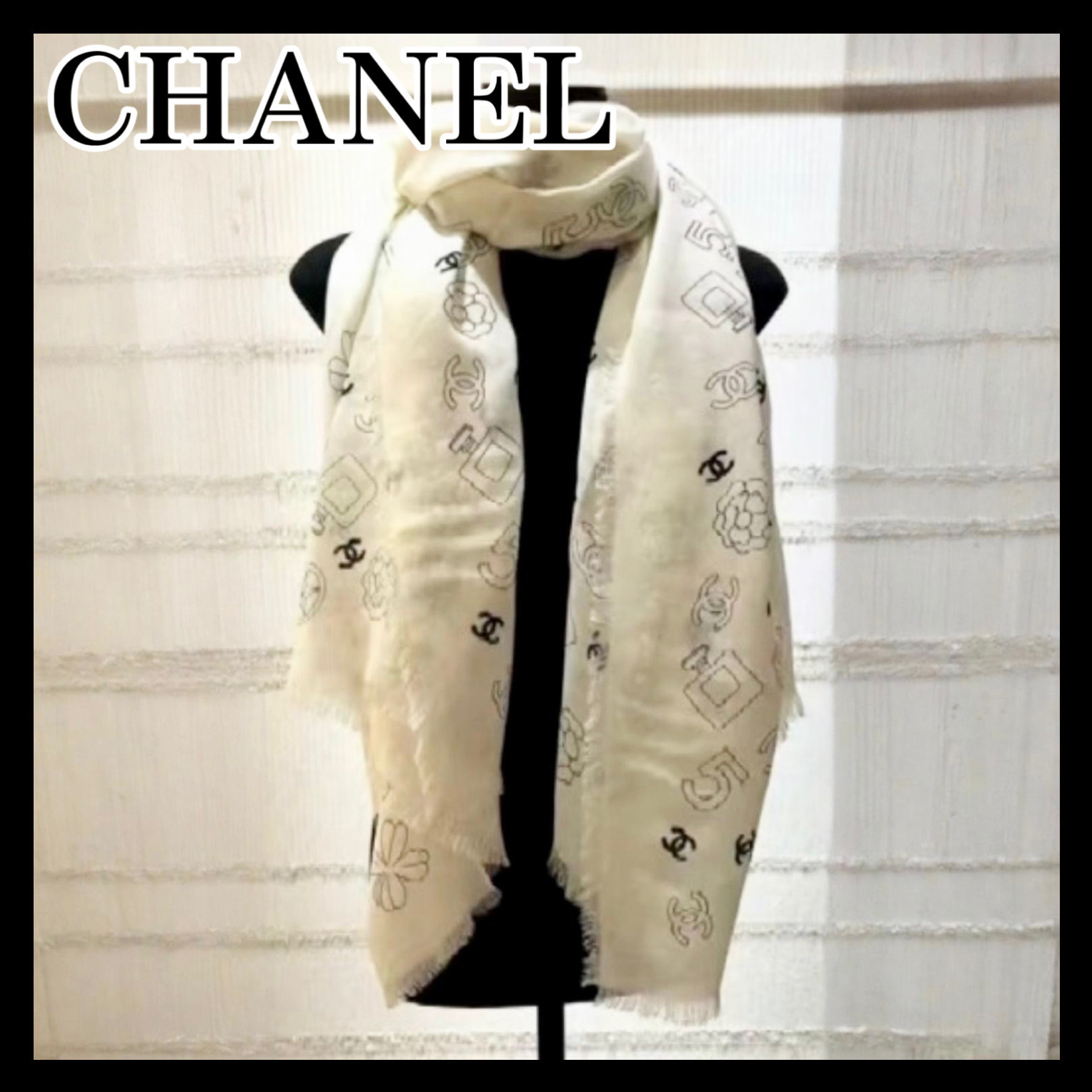 《カシミヤの柔らかい触り心地♪》25S限定★CHANEL ストール