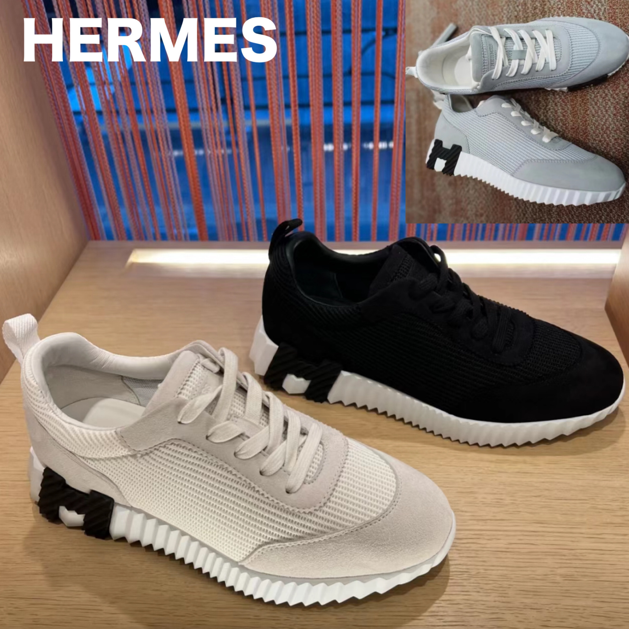 【メッシュ素材で軽い♡】HERMES バウンシング スニーカー