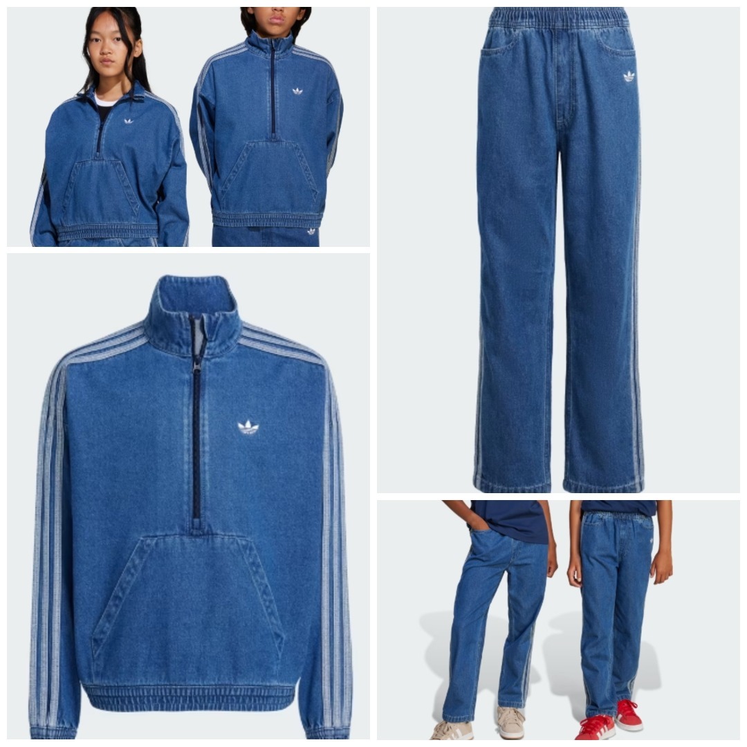 【ADIDAS】キッズ デニムジャケット&ジーンズ セット 男女兼用