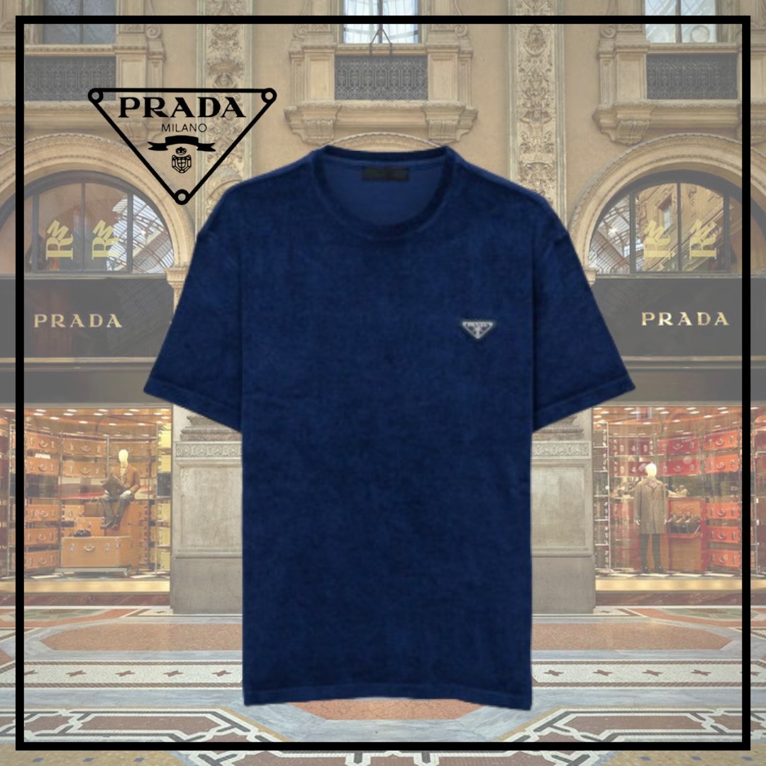 【PRADA】テリー Tシャツ★ネイビー★XXLサイズ