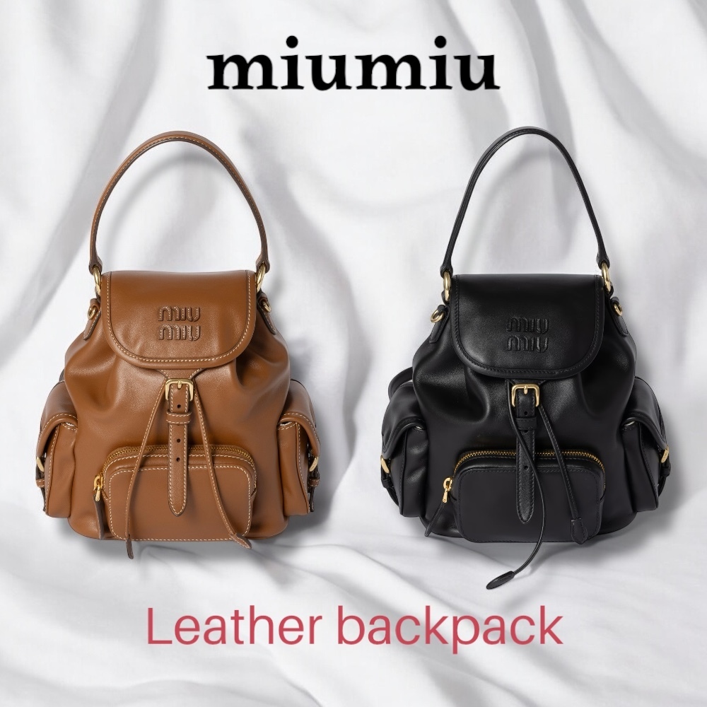 入手困難品！MiuMiu＊Leather backpack レザー リュック＊送料込