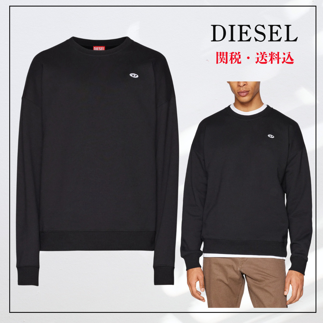 関税送料込！【DIESEL】 ロゴ刺繍クルーネック スウェットシャツ