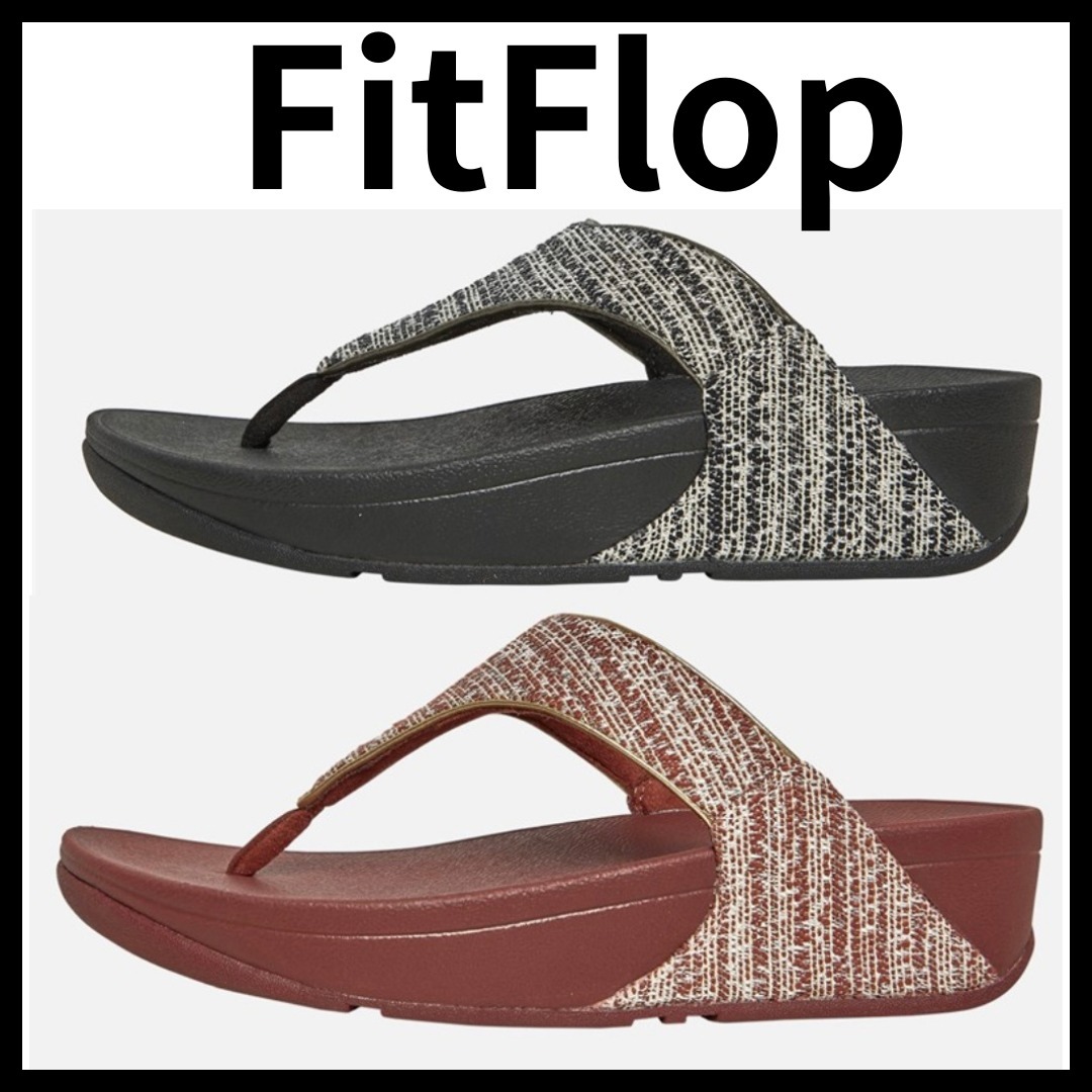 【FitFlop】Lulu ルル Toe Post サンダル 厚底 ウェッジ 黒/茶
