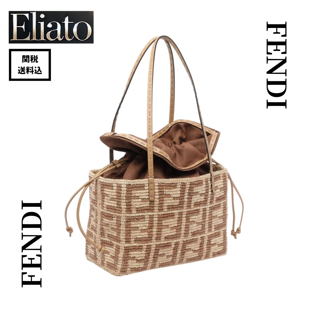 FENDI★FFラフィアヤシのクロシェ トートバッグ